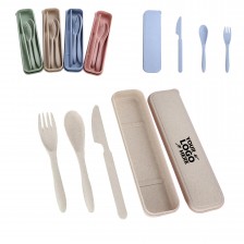 Three-Piece Set Of Wheat Tableware